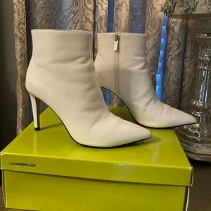 White Leather Booties